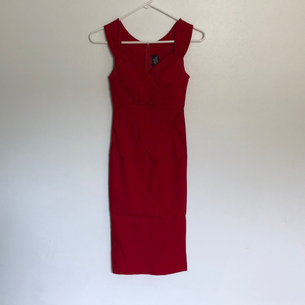 Red retro style dress